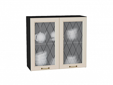 Шкаф верхний с 2-мя остекленными дверцами Ницца 716*800*318 Агат / Graphite