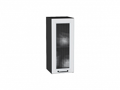 Шкаф верхний с 1-ой остекленной дверцей Ницца 716*300*318 Blanco / Graphite