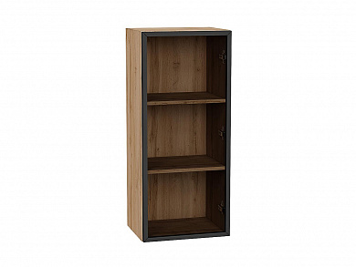 Шкаф верхний с 1-ой остекленной дверцей 920*400*322 Черный / Дуб Вотан