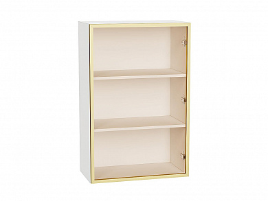 Шкаф верхний с 1-ой остекленной дверцей 920*600*322 Золотой / Белый