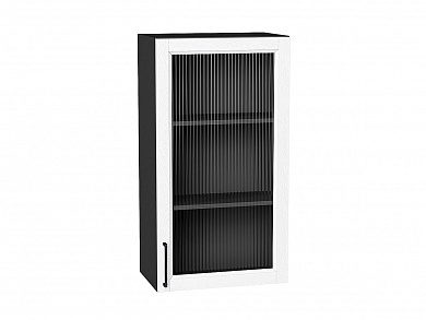 Шкаф верхний с 1-ой остекленной дверцей Сканди 920*500*320 White Silkwood / Graphite