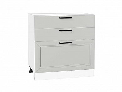 Шкаф нижний с 3-мя ящиками Нео 816*800*480 Grey Silk / Белый