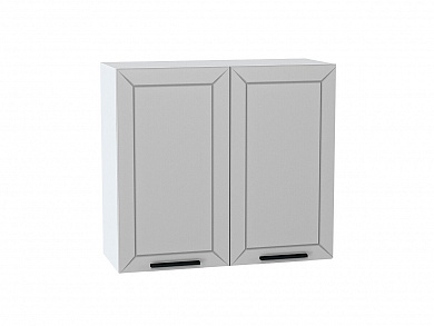 Шкаф верхний с 2-мя дверцами Глетчер 716*800*318 Гейнсборо Силк / Белый