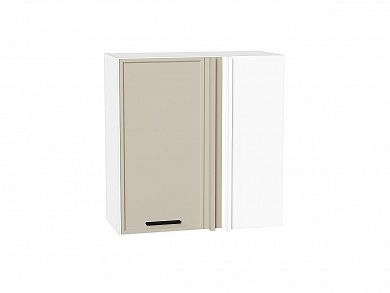 Шкаф верхний прямой угловой Фрейм 716*700*345 Cream Silk / Белый