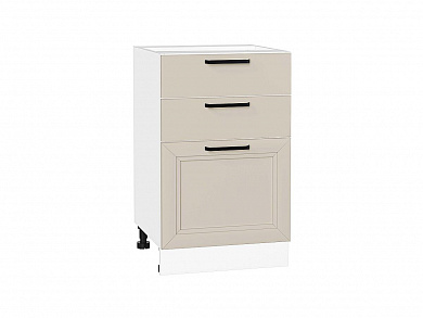 Шкаф нижний с 3-мя ящиками Нео 816*500*480 Cream Silk / Белый