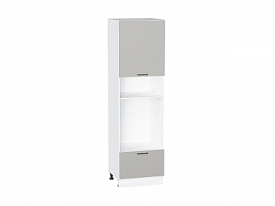 Шкаф пенал с 1-ой дверцей и ящиком под технику Флэт 2132*600*574 Light Grey In 2S / Белый
