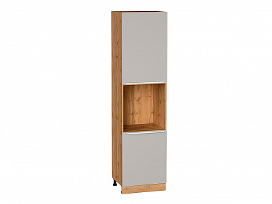 Шкаф пенал с 2-мя дверцами под технику Фьюжн 2336*600*576 Clay Silk / Дуб Вотан