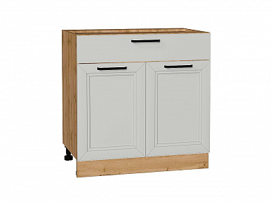 Шкаф нижний с 2-мя дверцами и ящиком Нео 816*800*480 Grey Silk / Дуб Вотан