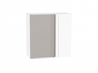 Шкаф верхний прямой угловой Фьюжн 716*700*345 Clay Silk / Белый