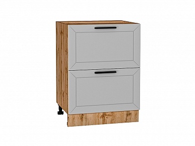 Шкаф нижний с 2-мя ящиками Глетчер 816*600*478 Гейнсборо Силк / Дуб Вотан