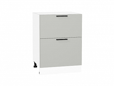 Шкаф нижний с 2-мя ящиками Лайт 816*600*478 Special Grey / Белый
