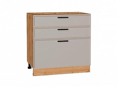 Шкаф нижний с 3-мя ящиками Фрейм 816*800*484 Clay Silk / Дуб Вотан
