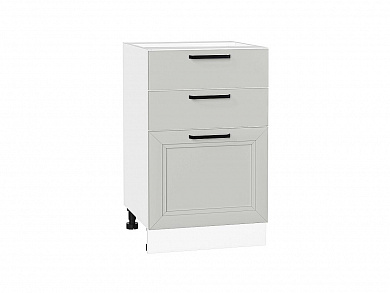 Шкаф нижний с 3-мя ящиками Нео 816*500*480 Grey Silk / Белый