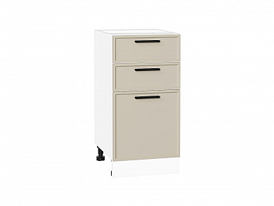Шкаф нижний с 3-мя ящиками Фрейм 816*400*484 Cream Silk / Белый