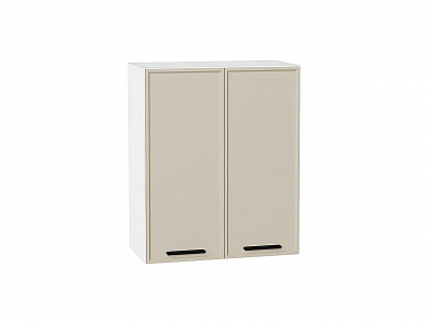 Шкаф верхний с 2-мя дверцами Фрейм 716*600*324 Cream Silk / Белый