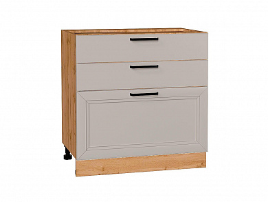 Шкаф нижний с 3-мя ящиками Нео 816*800*480 Clay Silk / Дуб Вотан
