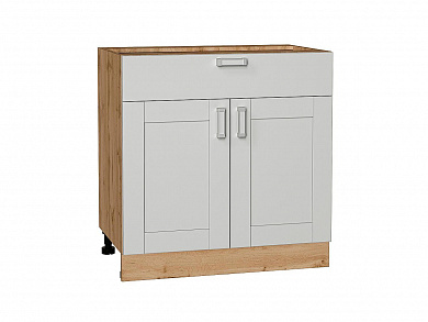Шкаф нижний с 2-мя дверцами и ящиком Лофт 816*800*480 Grey Silk / Дуб Вотан
