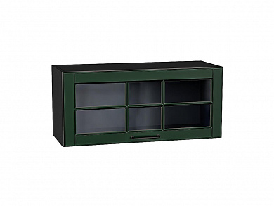Шкаф верхний горизонтальный остекленный Дублин 358*800*318 Special Green / Graphite
