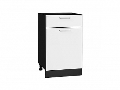 Шкаф нижний с 1-ой дверцей и ящиком Квадро 816*500*481 Белый / Graphite