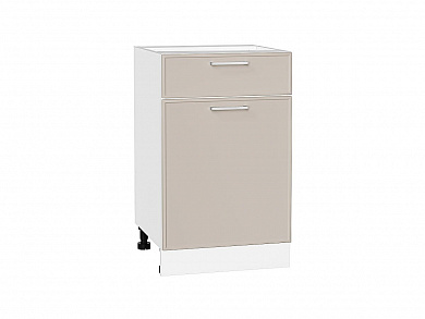Шкаф нижний с 1-ой дверцей и ящиком Квадро 816*500*481 Кашемир / Белый