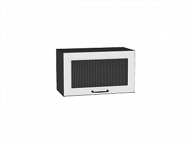 Шкаф верхний горизонтальный остекленный Ницца 358*600*318 Blanco / Graphite