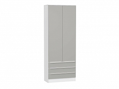 Шкаф двухстворчатый Стиль ШК-803 с ящиками 2110*800*376 Silky Light Grey