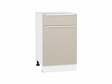 Шкаф нижний с 1-ой дверцей и ящиком Фьюжн 816*500*480 Cream Silk / Белый
