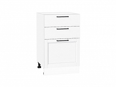 Шкаф нижний с 3-мя ящиками Сканди 816*500*480 White Silkwood / Белый