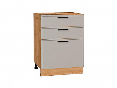 Шкаф нижний с 3-мя ящиками Фрейм 816*600*484 Clay Silk / Дуб Вотан