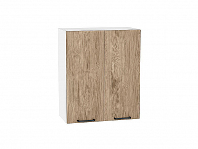 Шкаф верхний с 2-мя дверцами Флэт 716*600*318 Natural Casella Oak 2S / Белый