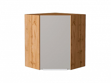 Шкаф верхний угловой Фьюжн 716*600*600 Clay Silk / Дуб Вотан