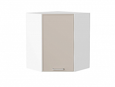 Шкаф верхний угловой Квадро 716*600*600 Кашемир / Белый