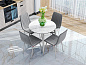 Стол Uni-Form-R.2B 800*800*750 SGrey/White Gloss Marble