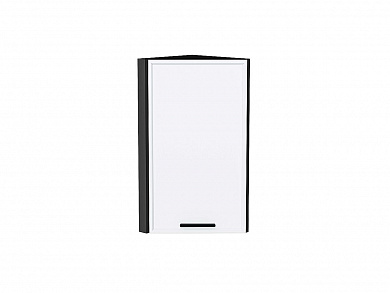 Шкаф верхний торцевой Фрейм 716*300*310 White Silk / Graphite