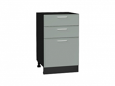 Шкаф нижний с 3-мя ящиками Квадро 816*500*481 Аквамарин / Graphite