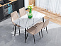 Стол Uni-Form-S2.2B 1300*700*750 SBlack/White Gloss Marble