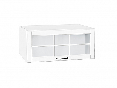 Шкаф верхний горизонтальный остекленный глубокий Дублин 358*800*574 Special White / Белый