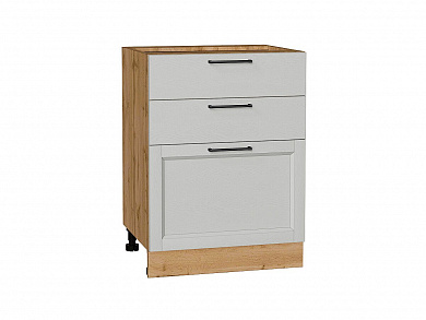 Шкаф нижний с 3-мя ящиками Сканди 816*600*480 Grey Silkwood / Дуб Вотан