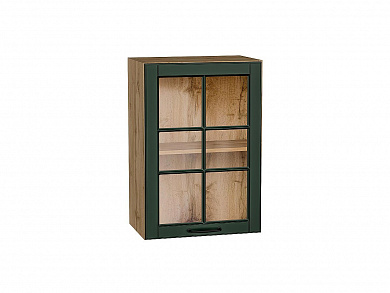 Шкаф верхний с 1-ой остекленной дверцей Дублин 716*500*318 Special Green / Дуб Вотан