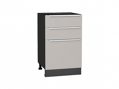 Шкаф нижний с 3-мя ящиками Фьюжн 816*500*480 Clay Silk / Graphite
