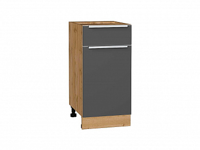 Шкаф нижний с 1-ой дверцей и ящиком Фьюжн 816*400*480 Stormy Silk / Дуб Вотан