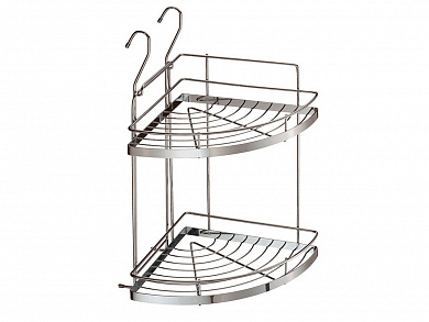 Полка угловая 2-х ярусная малая 440*230*230 Хром