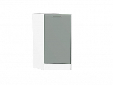 Шкаф нижний торцевой Квадро 816*296*555 Аквамарин / Белый