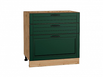Шкаф нижний с 3-мя ящиками Дублин 816*800*478 Special Green / Дуб Вотан