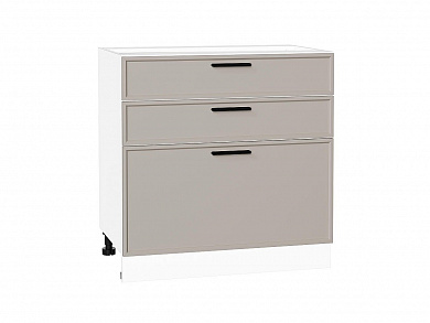 Шкаф нижний с 3-мя ящиками Фрейм 816*800*484 Clay Silk / Белый