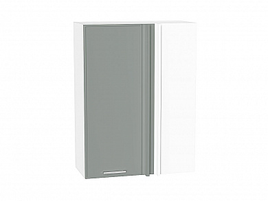 Шкаф верхний прямой угловой Квадро 920*700*345 Аквамарин / Белый