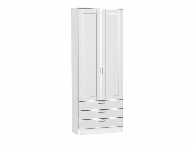 Шкаф двухстворчатый Стиль ШК-803 с ящиками 2110*800*376 Super White
