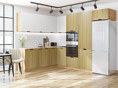 Евро Лайн-03 2140*2150/2800*600 Белый/Дуб песочный