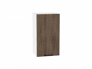 Шкаф верхний с 1-ой дверцей Флэт 716*400*318 Brown Casella Oak 2S / Белый