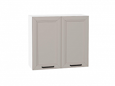 Шкаф верхний с 2-мя дверцами Нео 716*800*320 Clay Silk / Белый